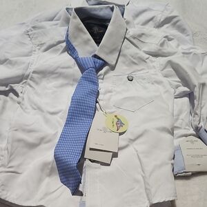 White Shirt with Blue Tie